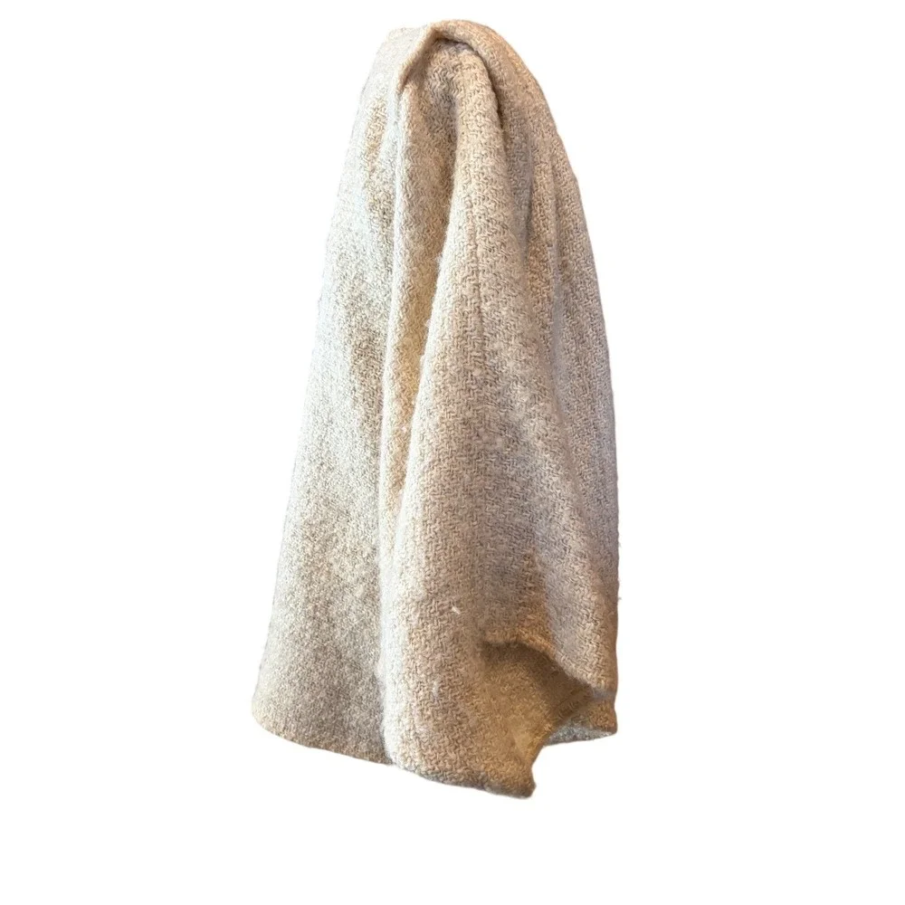 VTG The Scotch House Cream Wool Blend Dolman Cape Coat Open Front Heritage - Picture 4 of 9
